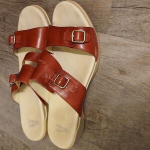 Dansko Red Leather Sandals